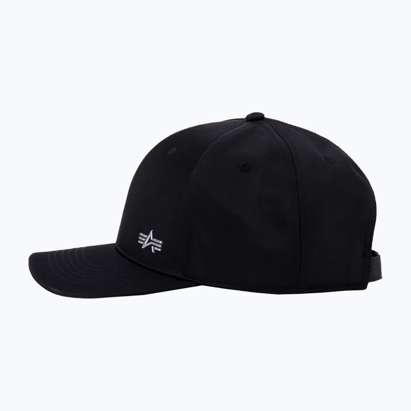 Alpha Industries Metal Label Rep schwarz/metallsilberne Baseballkappe 4