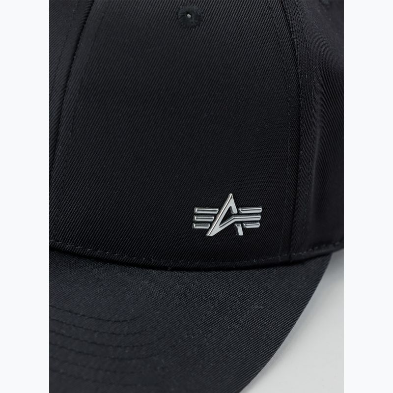 Alpha Industries Metal Label Rep schwarz/metallsilberne Baseballkappe 5