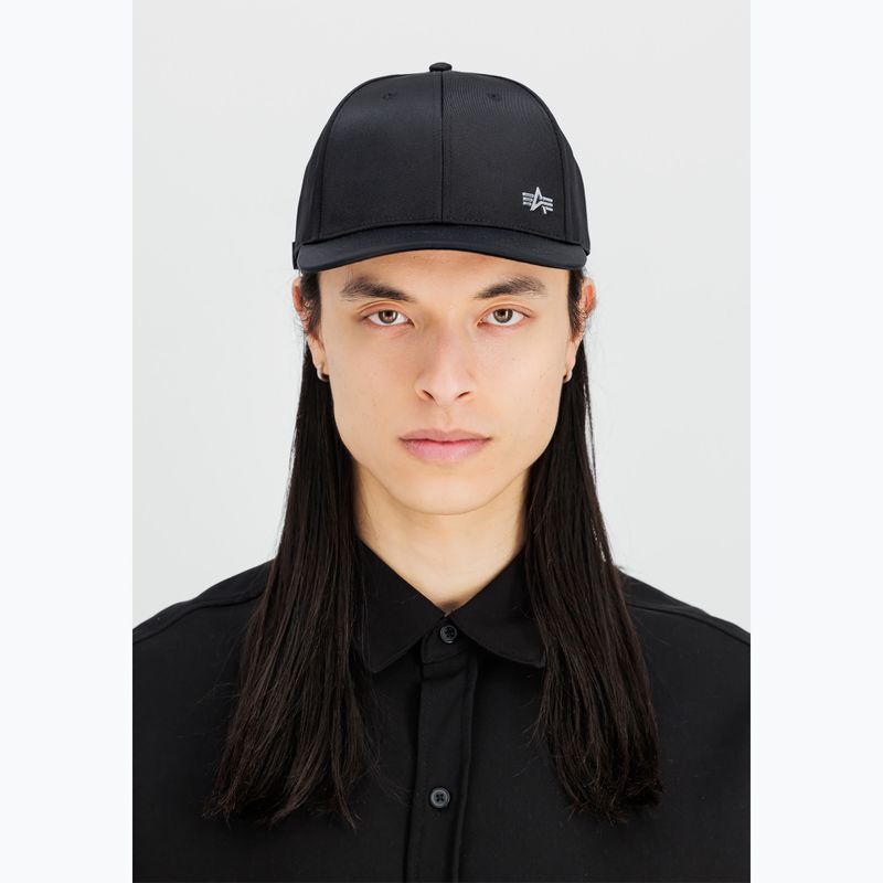 Alpha Industries Metal Label Rep schwarz/metallsilberne Baseballkappe 6
