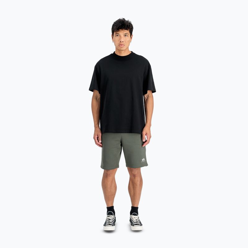 Herren Alpha Industries Basic Small Logo II dunkel oliv Shorts 2