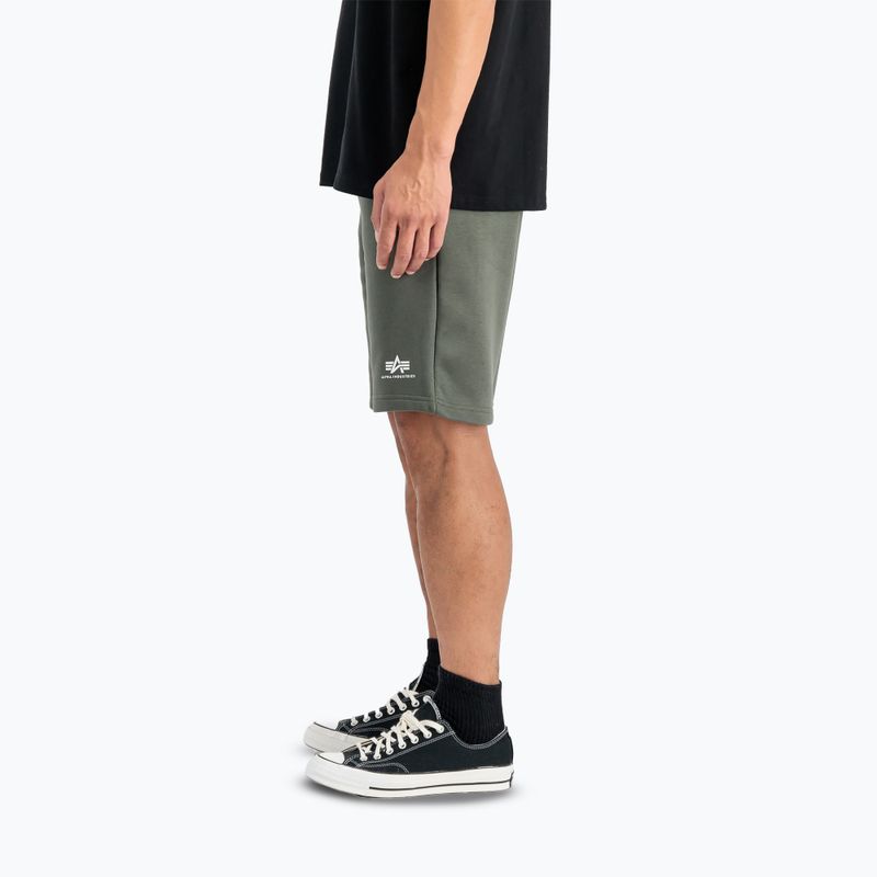 Herren Alpha Industries Basic Small Logo II dunkel oliv Shorts 5