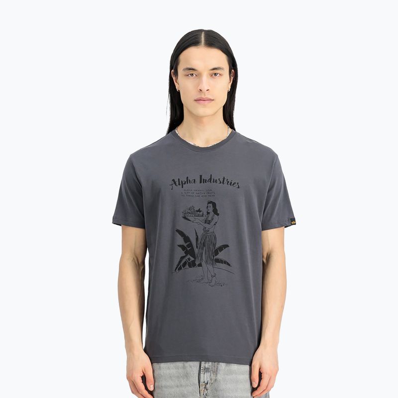 Alpha Industries Herren-T-Shirt Hawaii Vintage grau