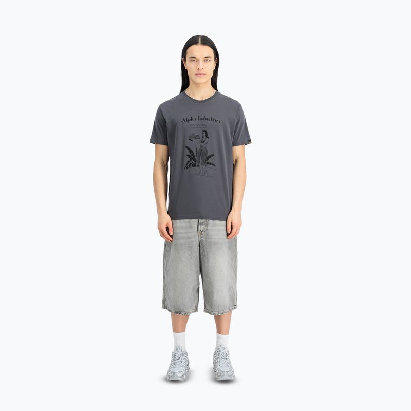Alpha Industries Herren-T-Shirt Hawaii Vintage grau 2