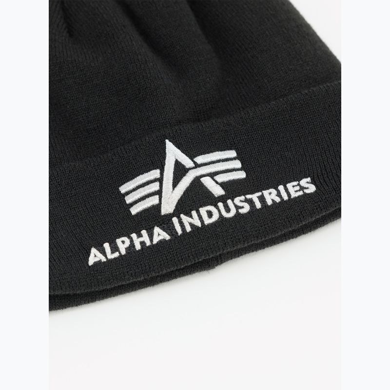 Alpha Industries 3D schwarz/silberne Kappe 3
