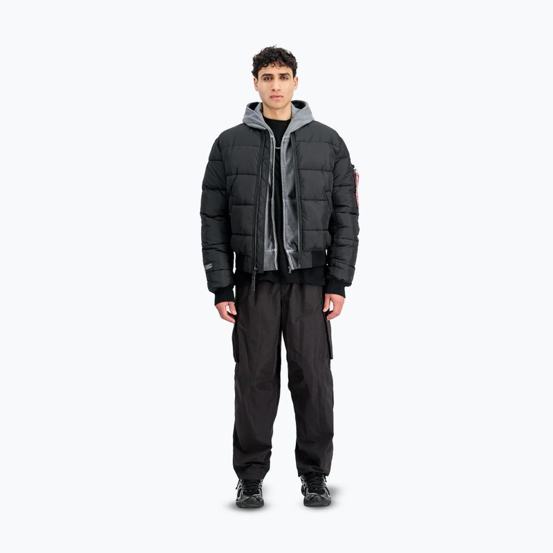 Herren Steppjacke Alpha Industries MA-1 Logo Puffer Bomber black 2