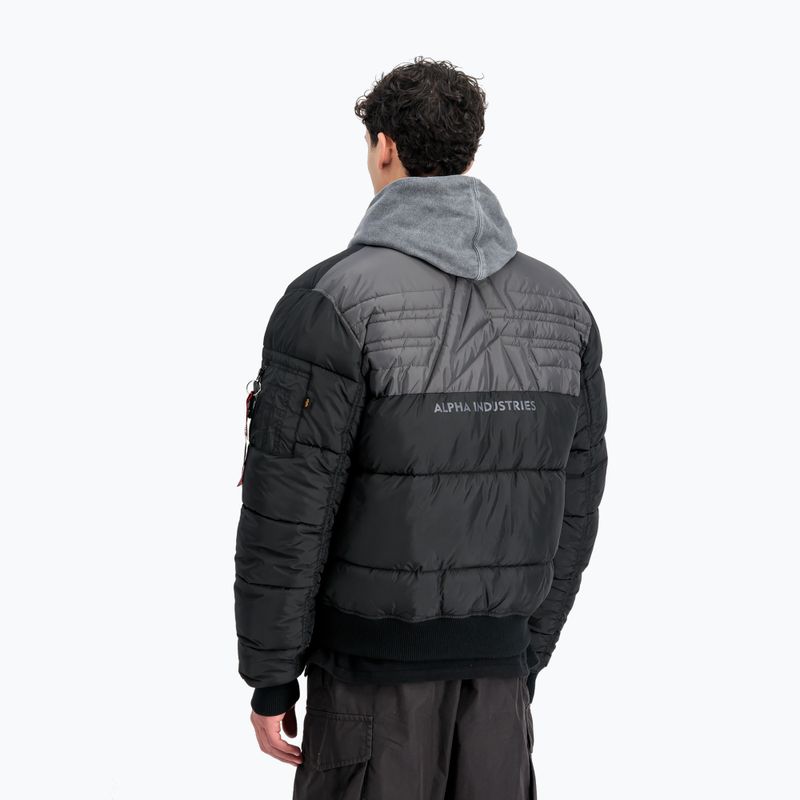 Herren Steppjacke Alpha Industries MA-1 Logo Puffer Bomber black 3