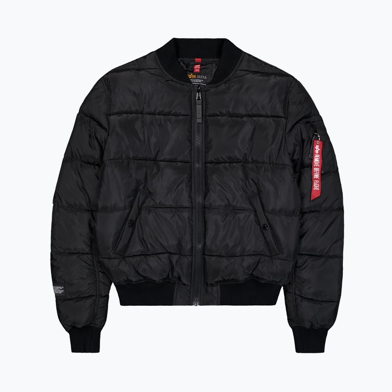 Herren Steppjacke Alpha Industries MA-1 Logo Puffer Bomber black 7