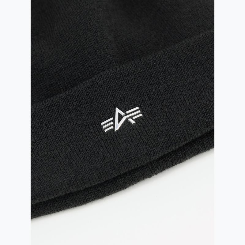 Wintermütze Alpha Industries Metal Logo Beanie black 3