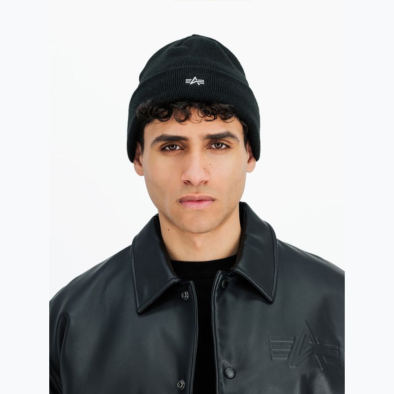 Wintermütze Alpha Industries Metal Logo Beanie black 4