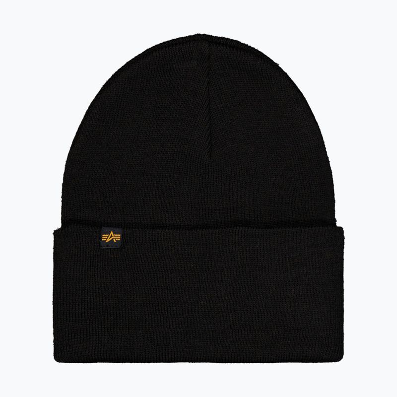 Mütze Alpha Industries Rubber Logo Beanie black 2