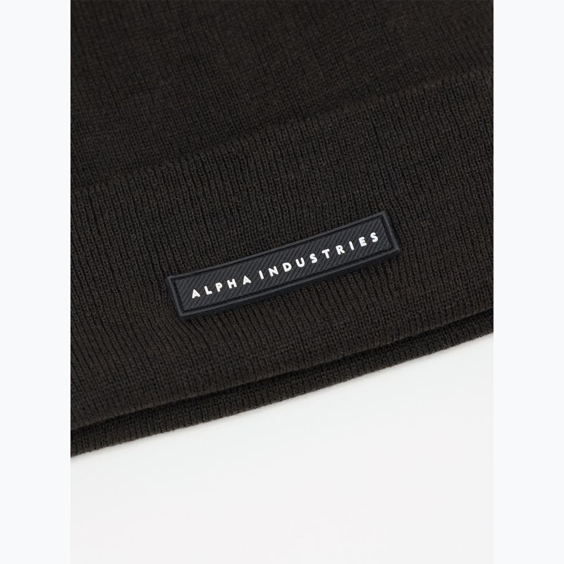 Mütze Alpha Industries Rubber Logo Beanie black 3