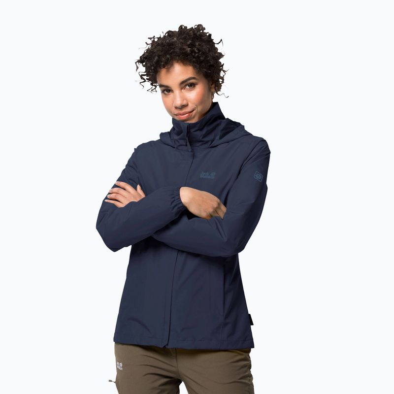 Jack Wolfskin Stormy Point Damen Regenjacke navy blau 1111201_1910