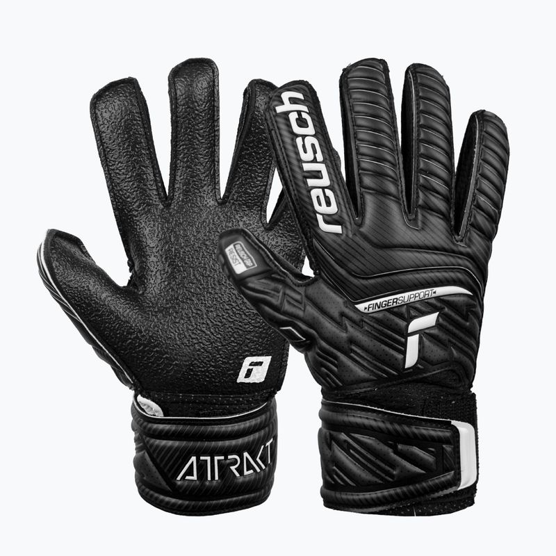 Reusch Attrakt Resist Finger Support Junior Kinder Torwarthandschuhe schwarz 5272610 5