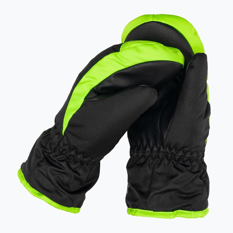 Kinder-Skihandschuh Reusch Ben Mitten schwarz/neongrün