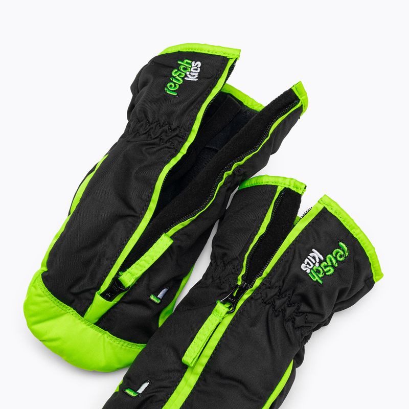 Kinder-Skihandschuh Reusch Ben Mitten schwarz/neongrün 4