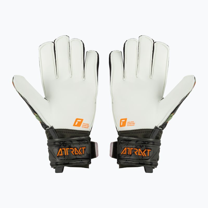 Torwarthandschuhe Reusch Attrakt Grip Finger Support grün-orange 5371-5556 2