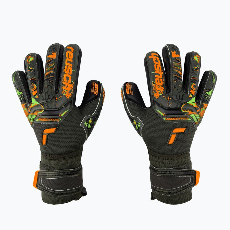 Reusch Attrakt Gold X Finger Support Junior Torwarthandschuhe grün-schwarz 5372050-5555