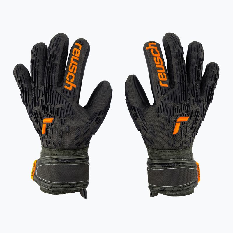 Reusch Attrakt Freegel Silver Finger Support Junior Torwarthandschuhe schwarz-grün 5372030-5555