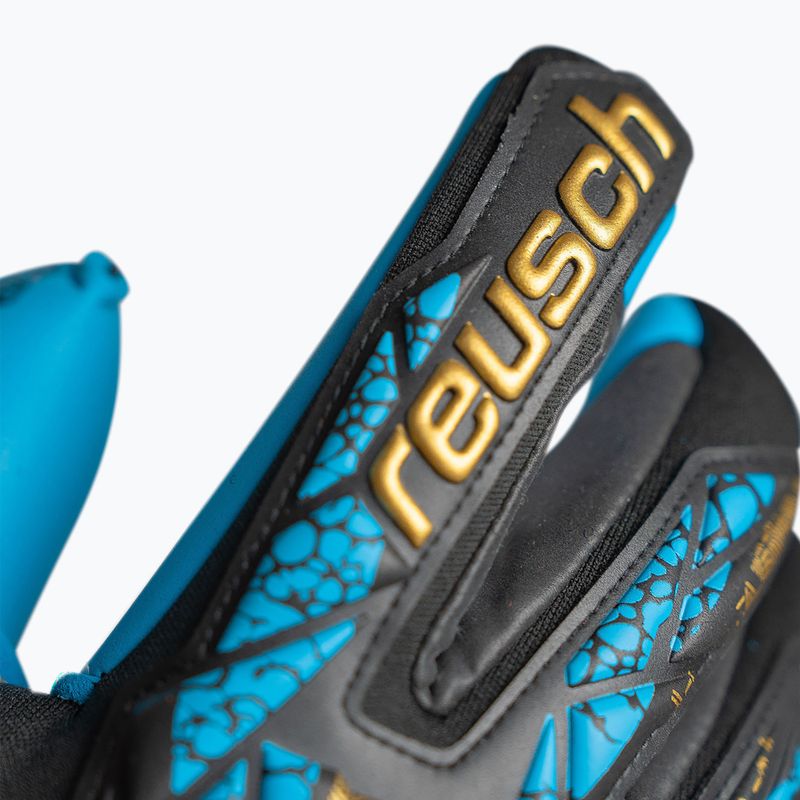 Reusch Attrakt Aqua Finger Support Torwarthandschuh schwarz/gold/aqua 5