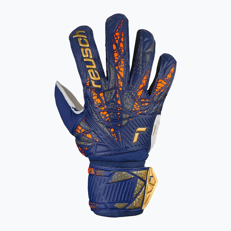 Reusch Attrakt Solid Premium Torwarthandschuhe blau/gold 2