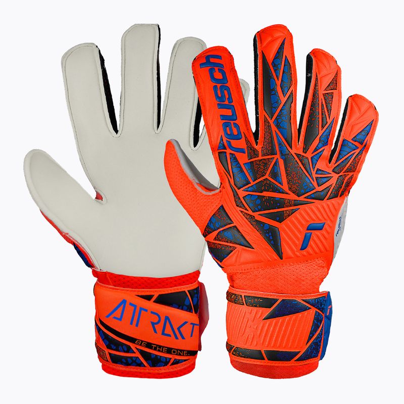 Torwarthandschuhe Kinder Reusch Attrakt Solid Junior hyper orng/elec blue