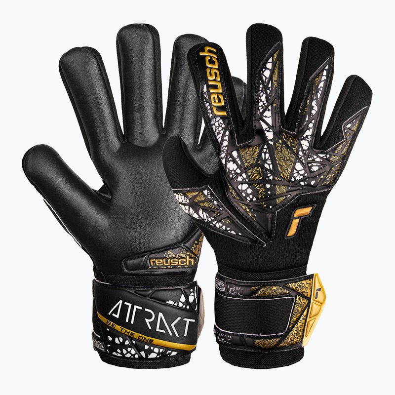 Torwarthandschuhe Reusch Attrakt Silver NC Finger Support black/gold/white/black