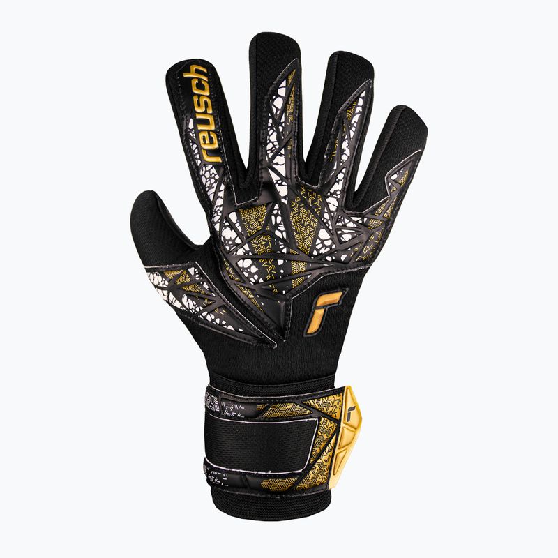 Torwarthandschuhe Reusch Attrakt Silver NC Finger Support black/gold/white/black 2