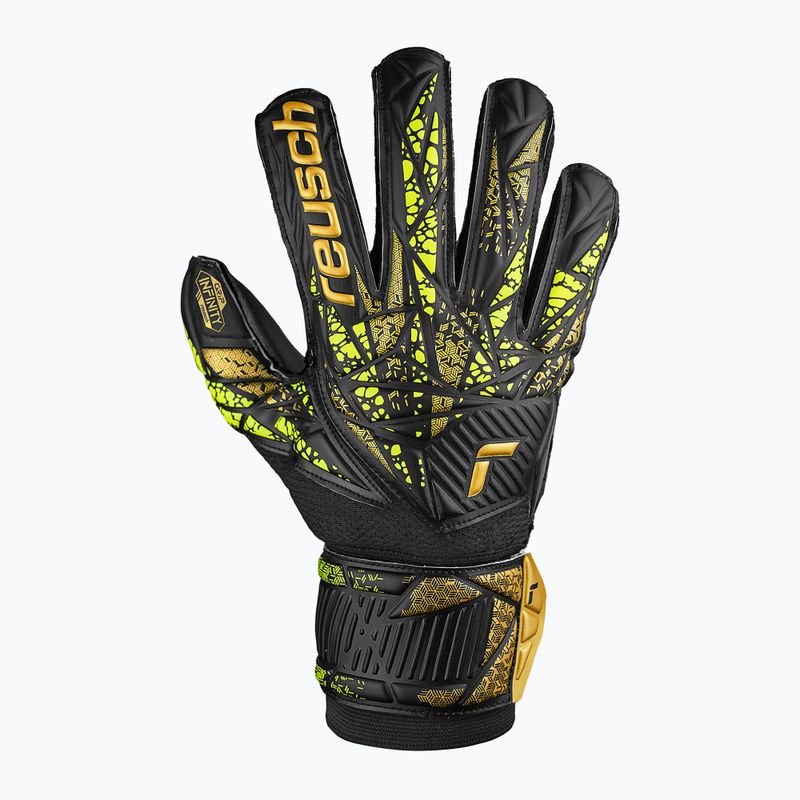 Torwarthandschuhe Reusch Attrakt Infinity Finger Support black/gold/yellow/black 2