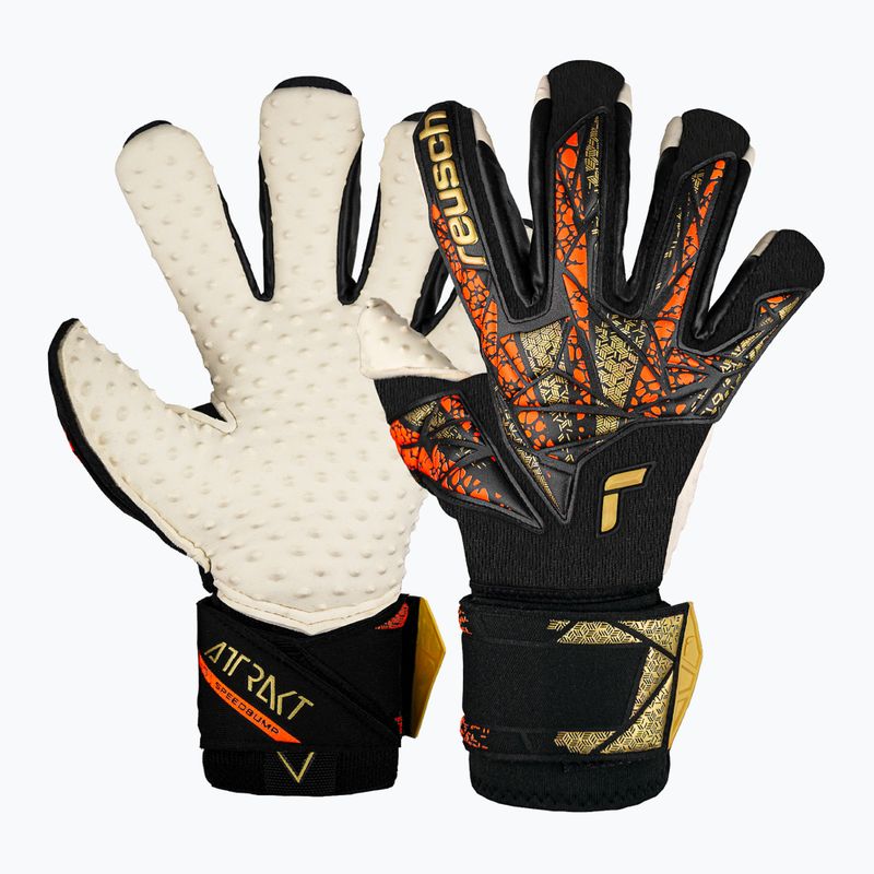 Reusch Attrakt SpeedBump Ortho-Tec Torwarthandschuhe schwarz/gold/orange