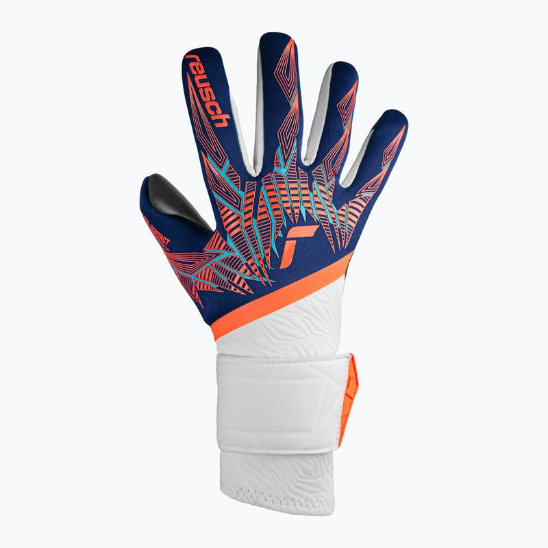 Reusch Pure Contact Gold Premium Torwarthandschuhe blau/elektrisch orange/schwarz 2