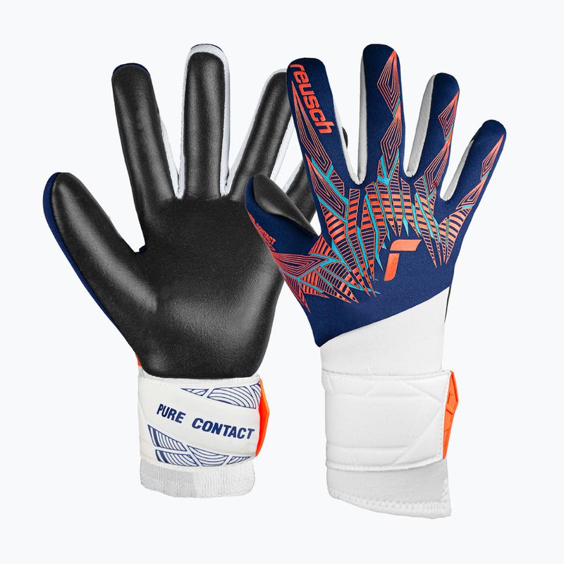 Reusch Pure Contact Silver Premium Torwarthandschuhe blau/elektrisch orange/schwarz