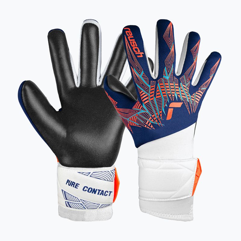Reusch Pure Contact Silver Junior Premium blau/elektrisch orange/schwarz Kinder-Torwarthandschuhe
