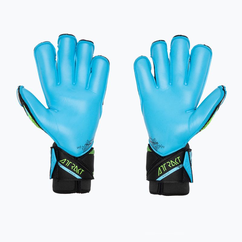 Reusch Attrakt Aqua Evolution Torwarthandschuhe schwarz/fluo lime/aqua 2