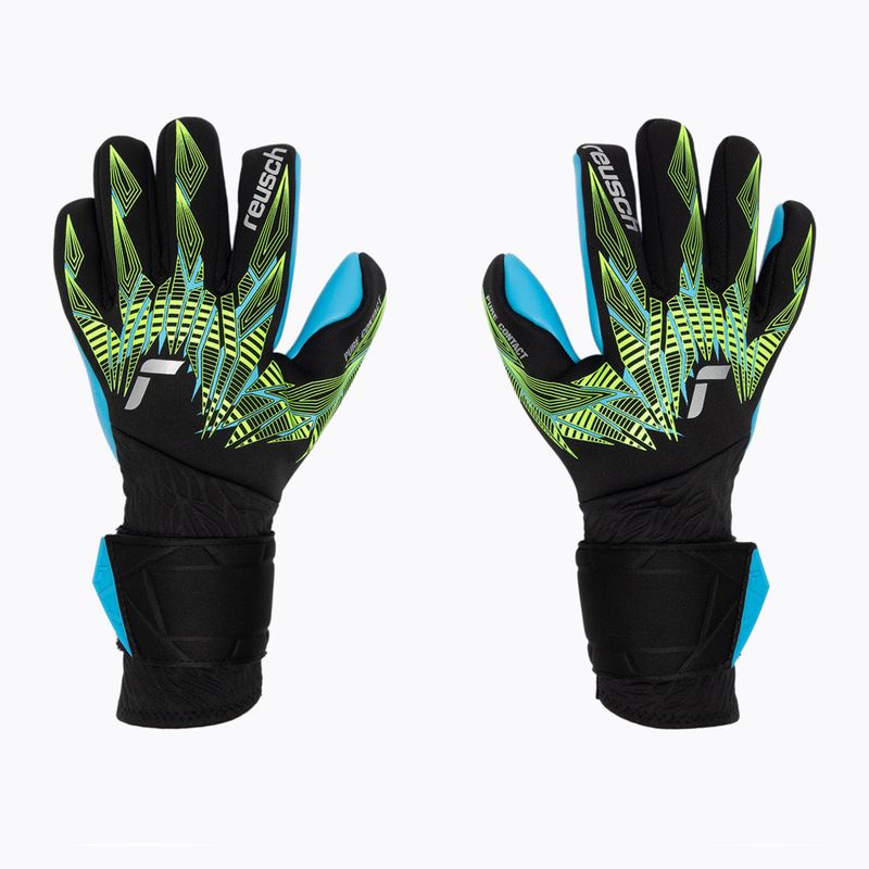 Reusch Pure Contact Torwarthandschuhe Aqua schwarz/fluo lime/aqua