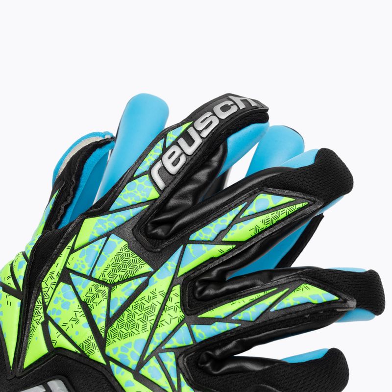 Reusch Attrakt Aqua Torwarthandschuhe schwarz/fluo lime/aqua 4