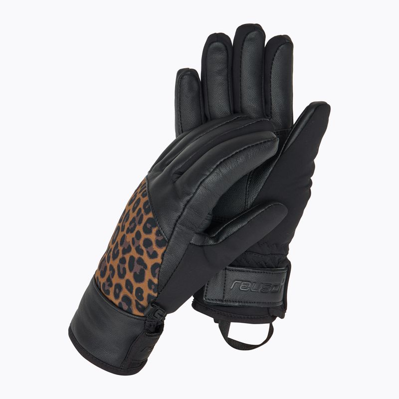 Skihandschuhe Damen Reusch Beatrix R-Tex XT black/brown leoPaard