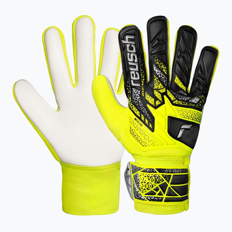 Torwarthandschuhe Reusch Attrakt Starter Solid safety yellow/silver
