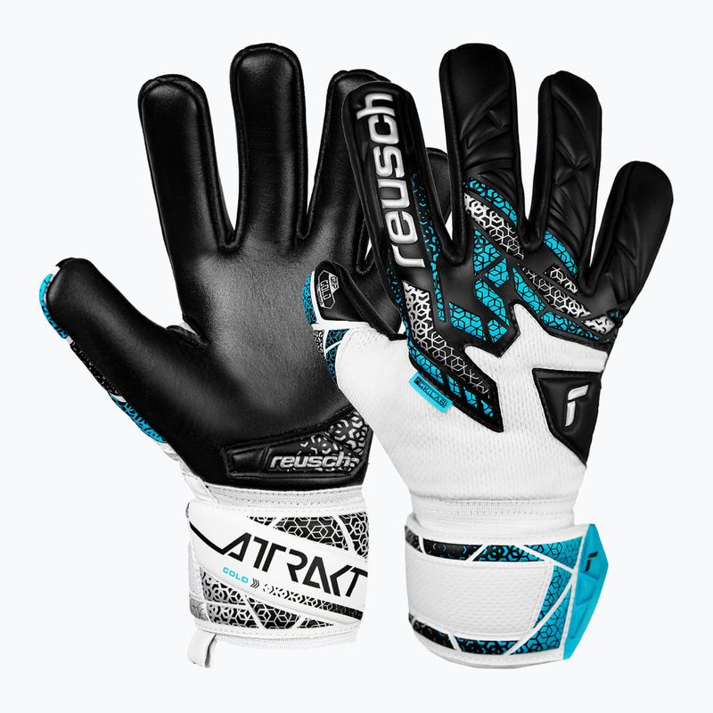 Torwarthandschuhe Kinder Reusch Attrakt Gold NC Junior white/silver/black