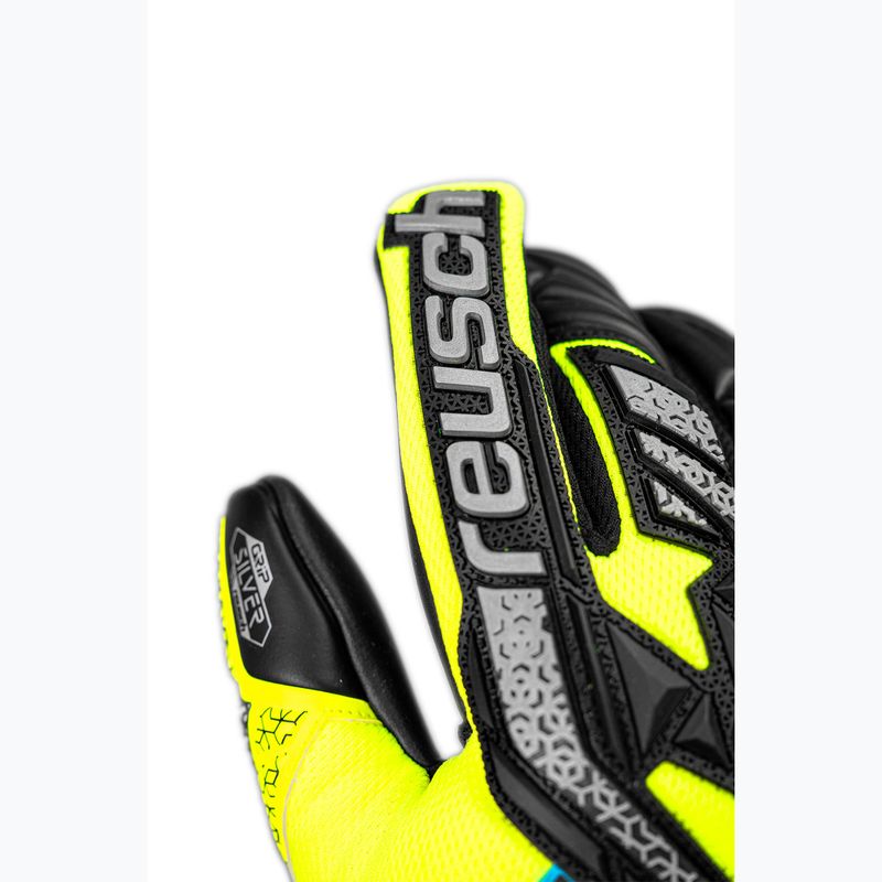 Torwarthandschuhe Kinder Reusch Attrakt Freegel Silver Junior safety yellow/silver/black 5