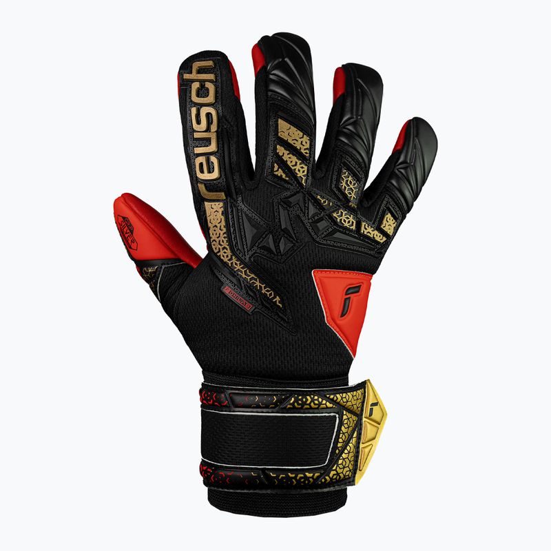 Torwarthandschuhe Kinder Reusch Attrakt Freegel Silver Junior black/gold/fiery red 2