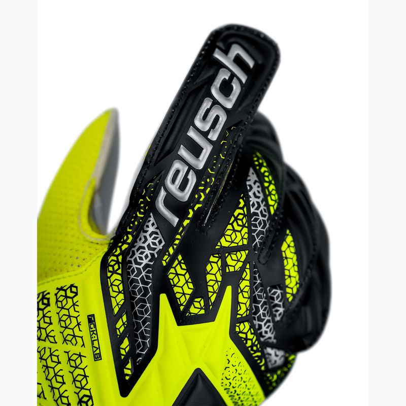 Torwarthandschuhe Kinder Reusch Attrakt Solid Junior safety yellow/silver 5