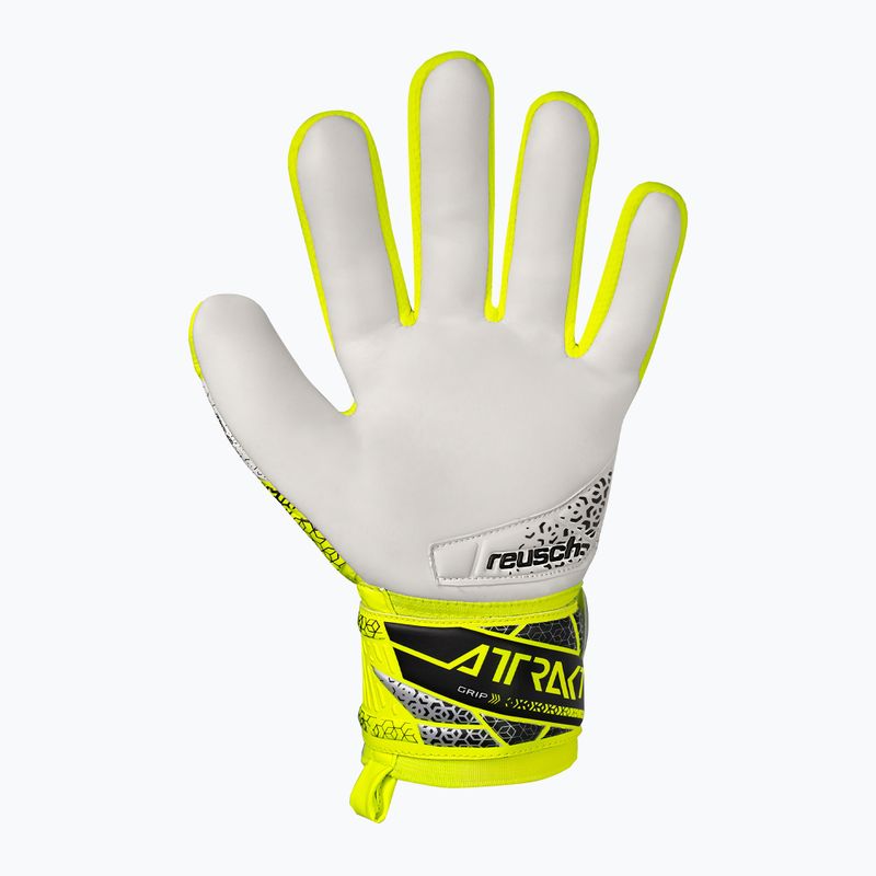 Torwarthandschuhe Kinder Reusch Attrakt Grip Junior safety yellow/silver 3