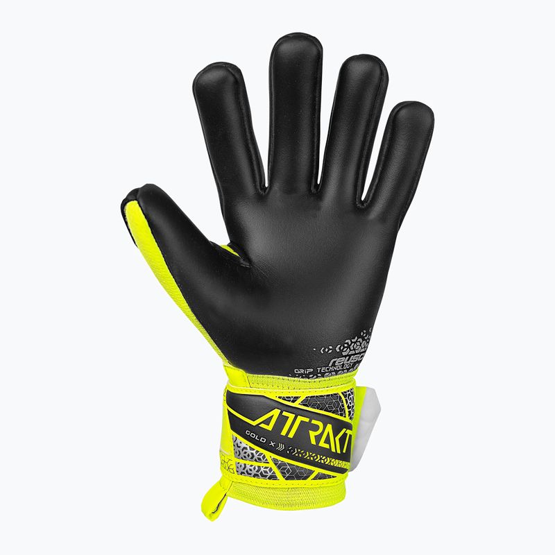 Torwarthandschuhe Kinder Reusch Attrakt Gold X NC Junior safety yellow/silver/black 3