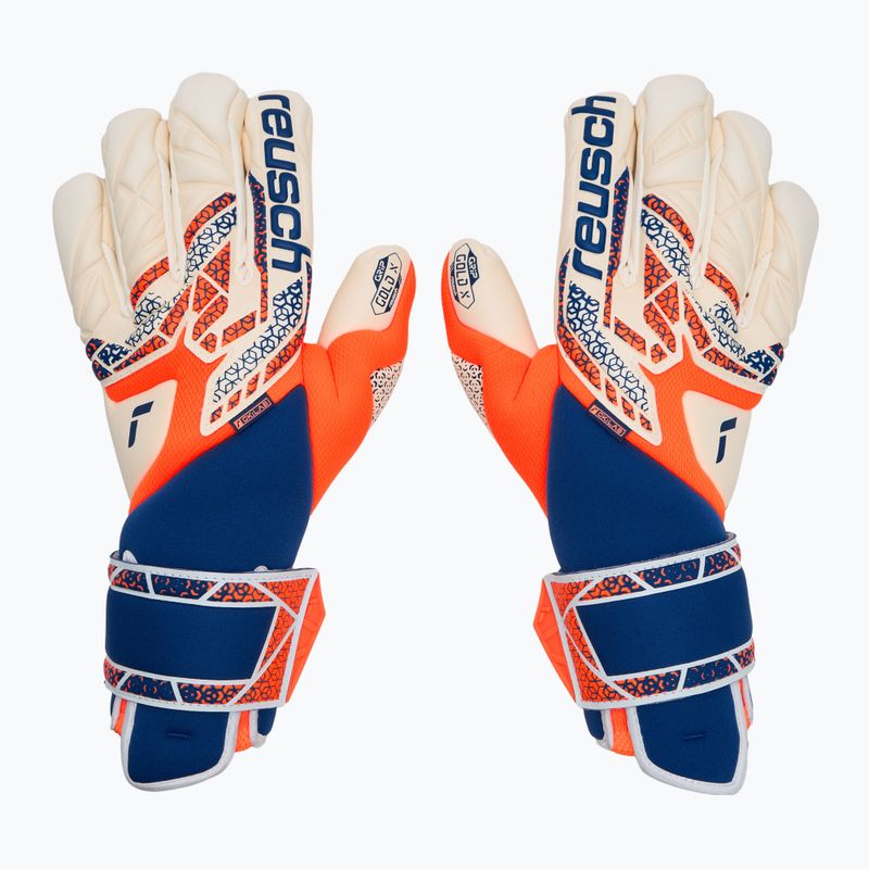 Torwarthandschuhe Reusch Attrakt Gold X Guardian shocking orange/energize blue 2