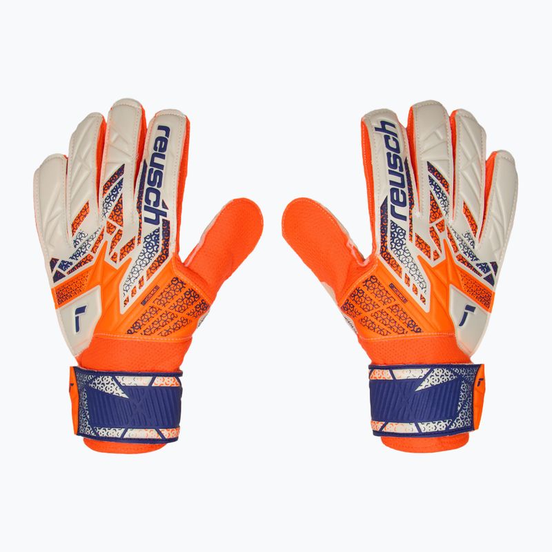 Torwarthandschuhe Kinder Reusch Attrakt Solid Junior shocking orange/energize blue 2
