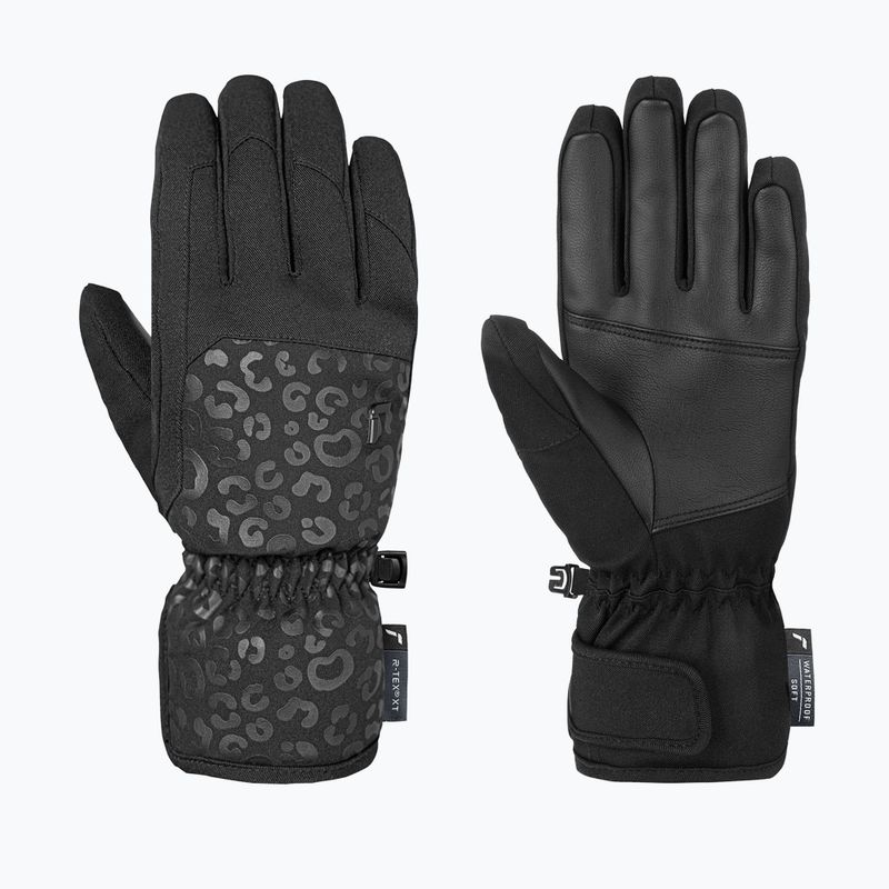 Damen-Skihandschuhe Reusch Keira R-Tex XT black/black leopard
