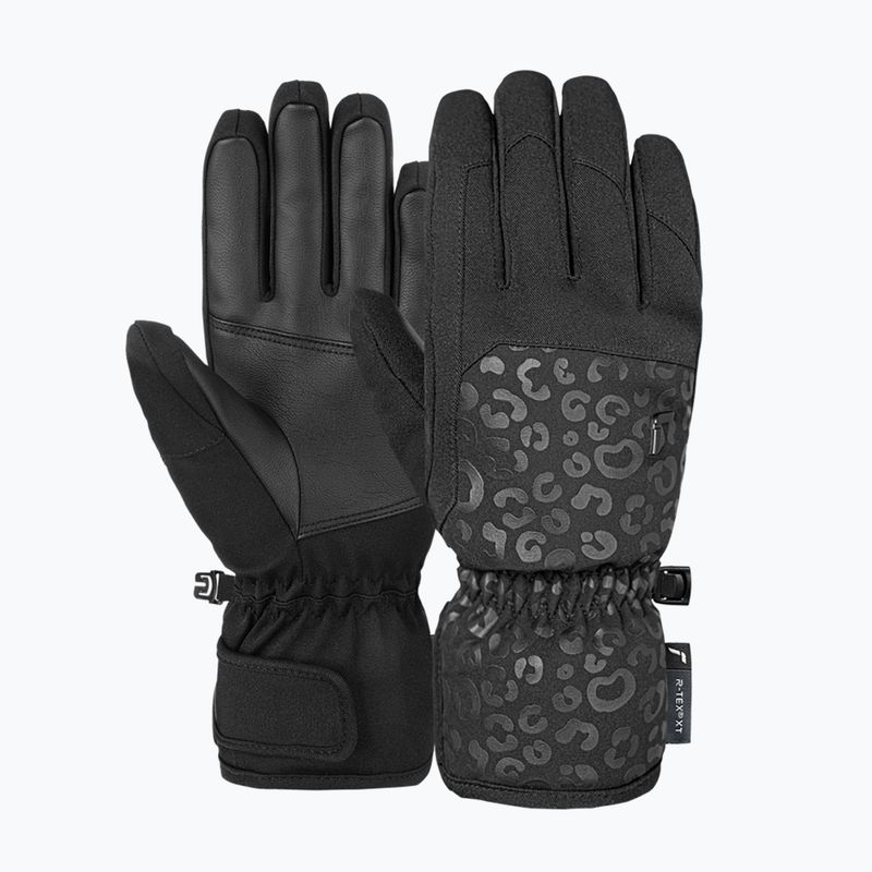 Damen-Skihandschuhe Reusch Keira R-Tex XT black/black leopard 2