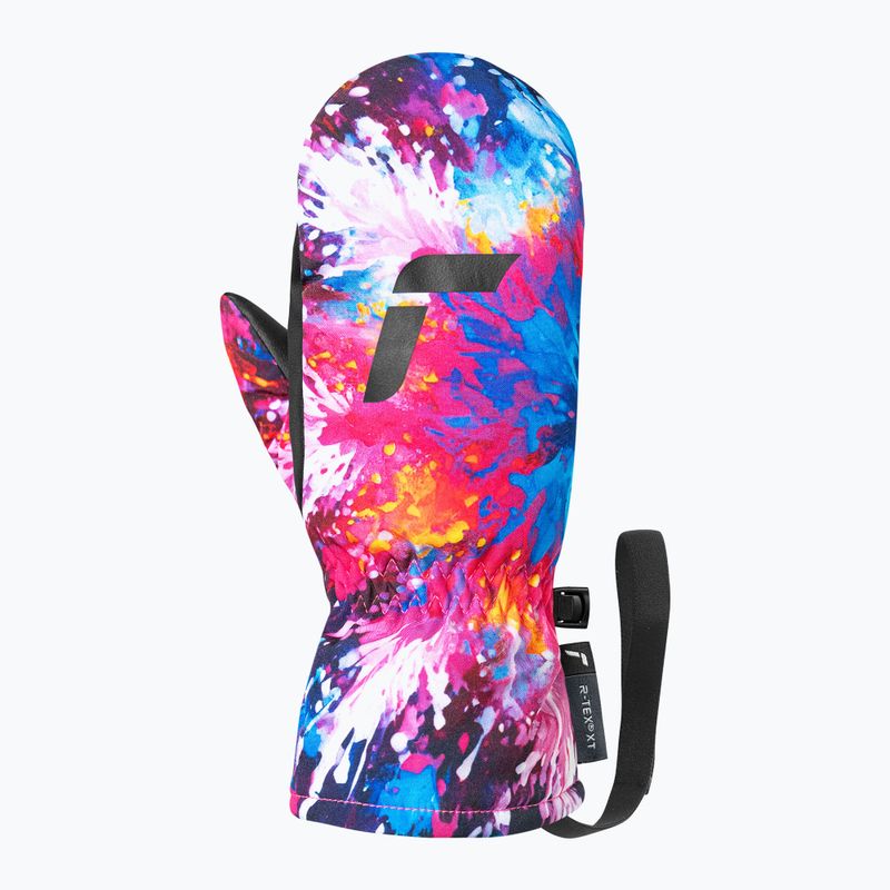 Kinder-Skihandschuhe Reusch Carter R-Tex XT Junior Fäustlinge black/multicolor snowflake 3