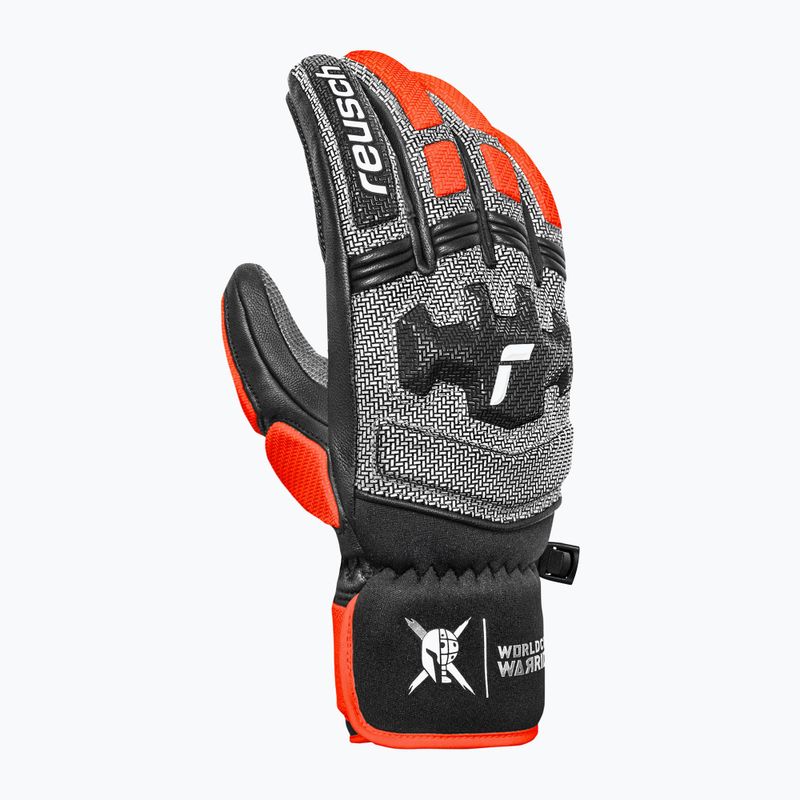 Skihandschuhe Reusch Worldcup Warrior DH black/silver/fluo red 2