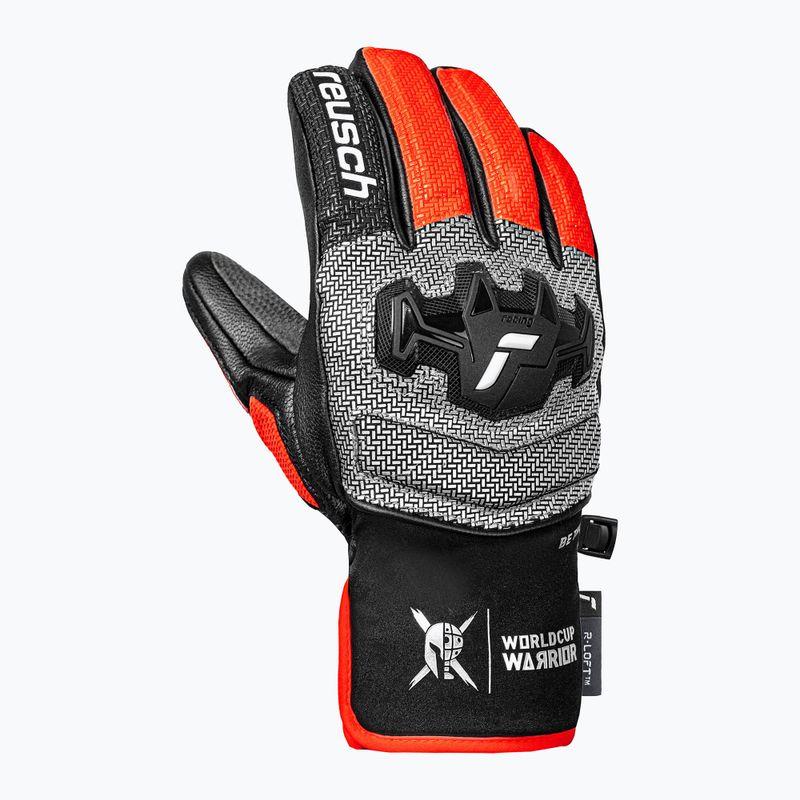 Kinder Skihandschuhe Reusch Worldcup Warrior GS black/silver/fluo red 2